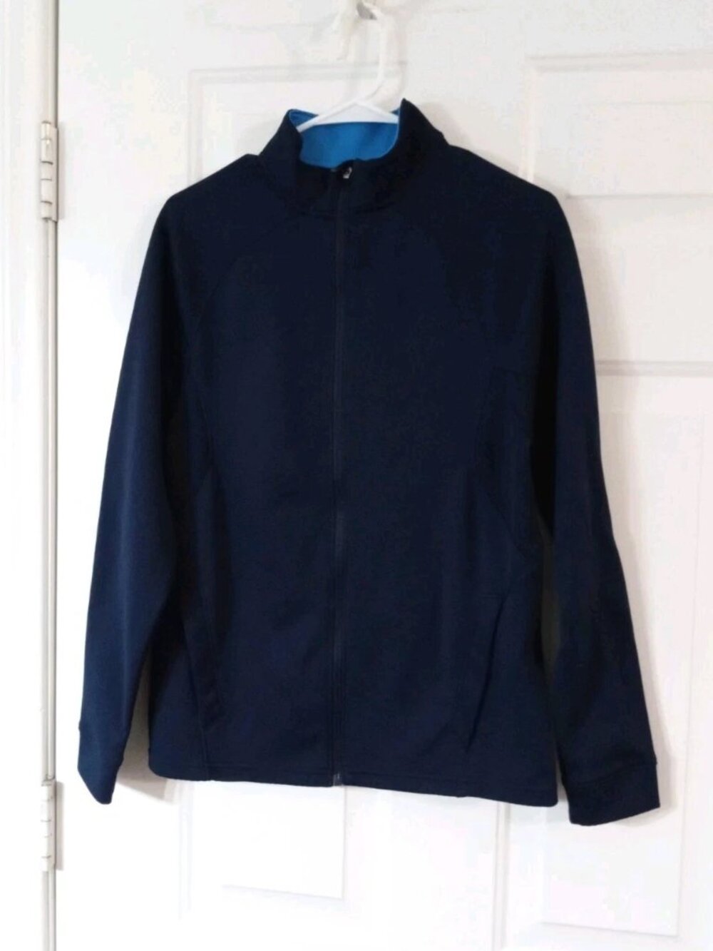 C9 Champion Men's Small Navy Blue Track Jacket Full Zip Mock Neck Vented